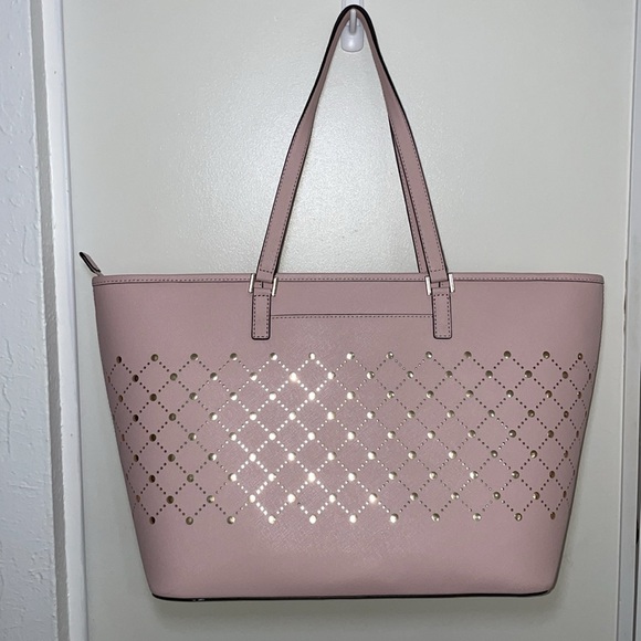 Michael Kors Light Pink Tote with Cutout Gold Accents - Picture 3 of 16
